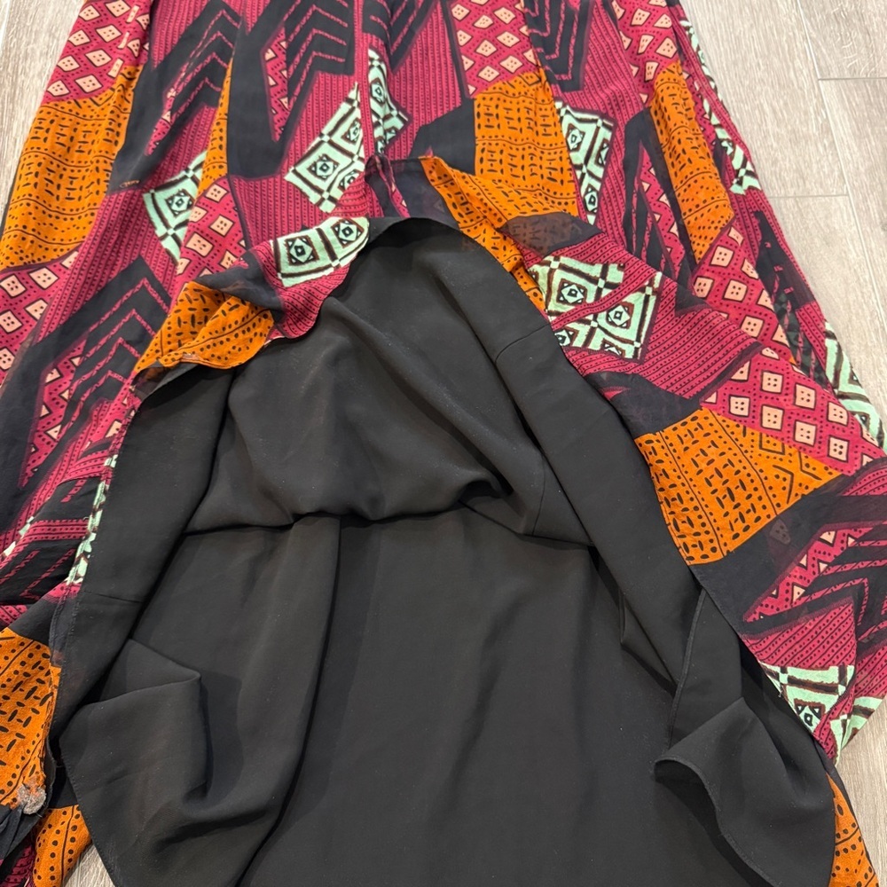 Diane Von Furstenberg DVF Tribal Print Silk Maxi Dress | Size 4 | 100% Silk - Picture 7 of 17